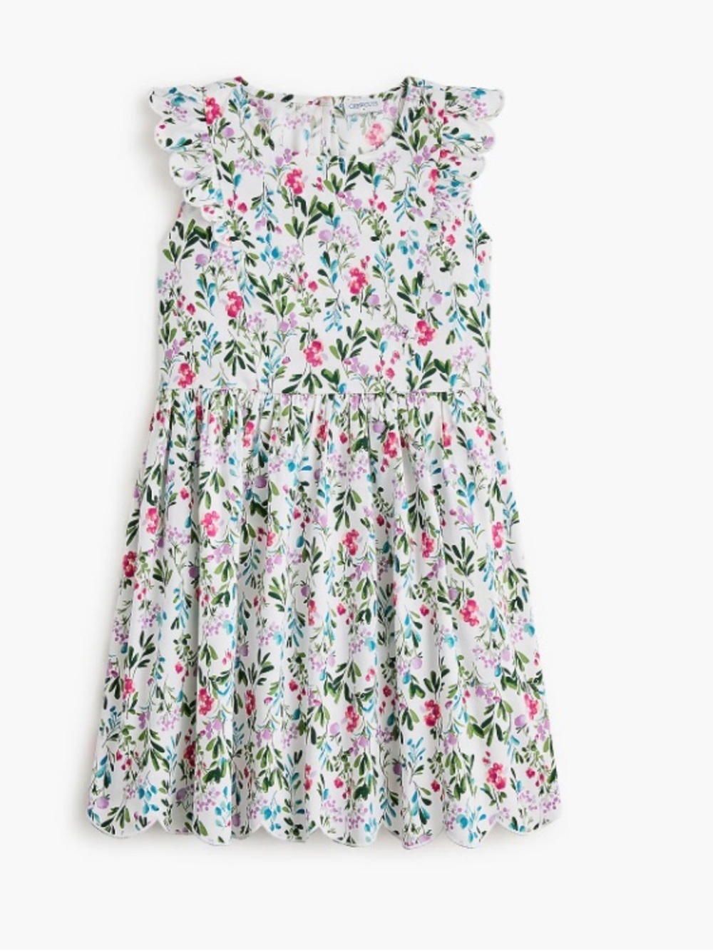 J crew Girls' floral scallop-trim dress